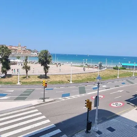 Lägenhet Apartamento La Escalerona Con Vistas Al Mar Gijón